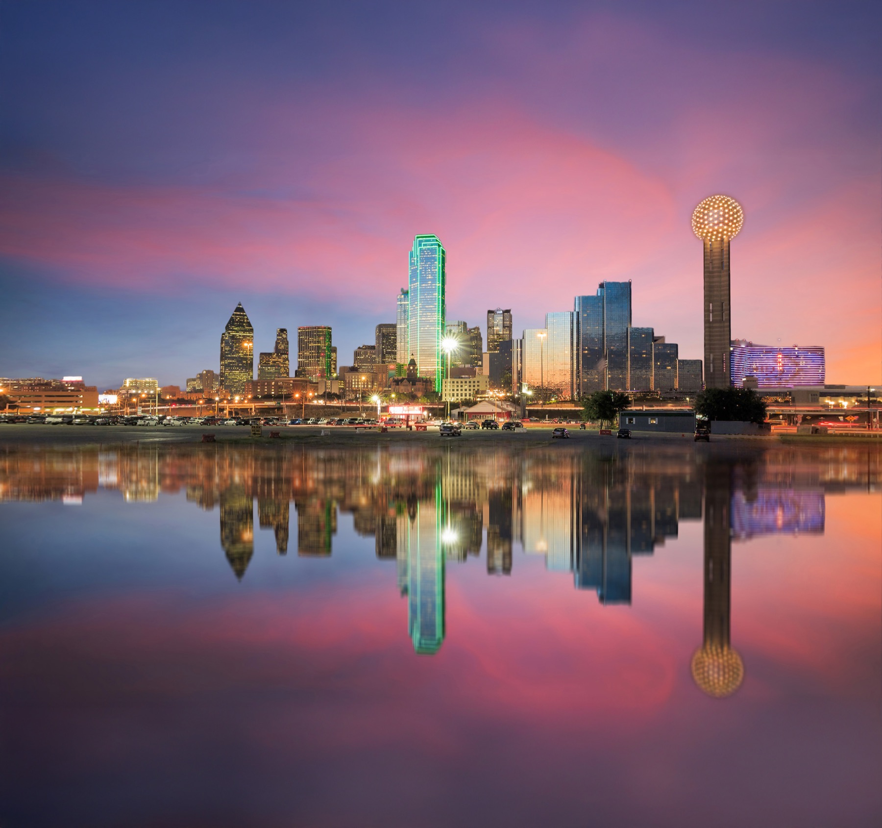 Dallas skyline at dusk